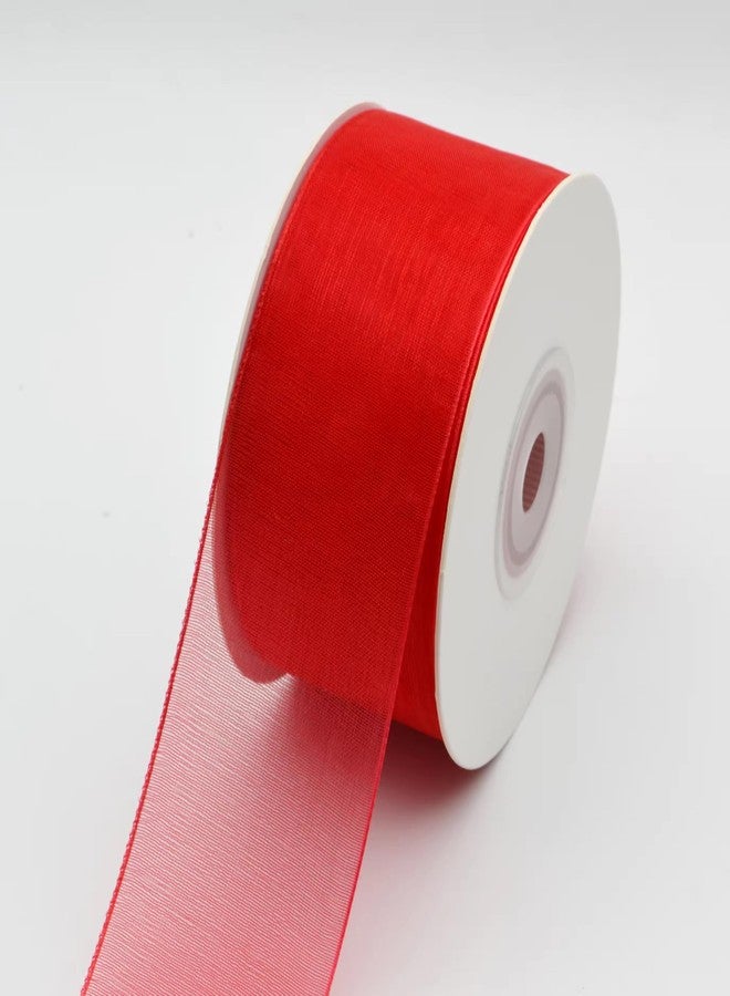 Rinpoche Nylon School Hair Girls Ribbon Hair Lace & Accessories Party Decorating Crafting Transparent for Women's and Girl's (Red) - Image 1